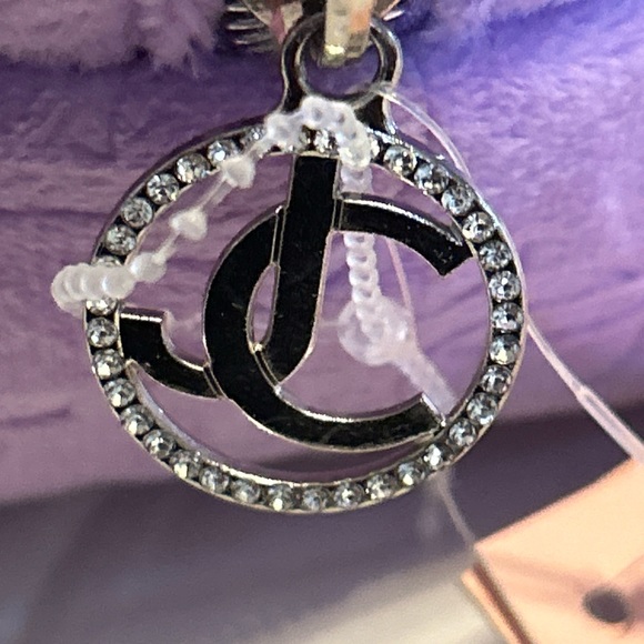 JUICY COUTURE Rhinestone Logo Cosmetic Travel Makeup Bag Pouch Lilac Purple NWT - Picture 8 of 11